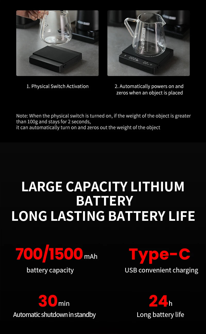MHW-3BOMBER Digital Coffee Scale 0.1g Precision