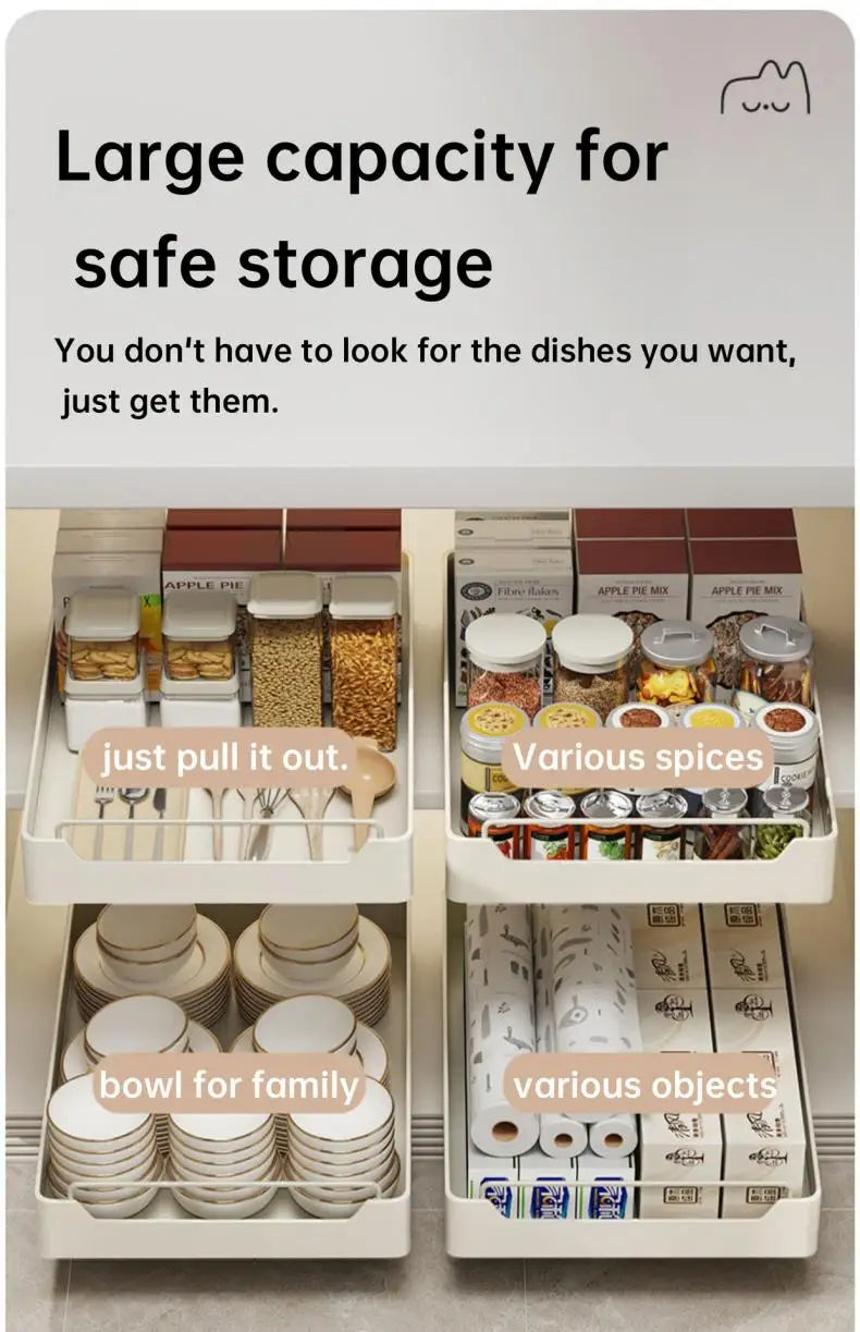 Metal Pull-Out Cabinet Organizer