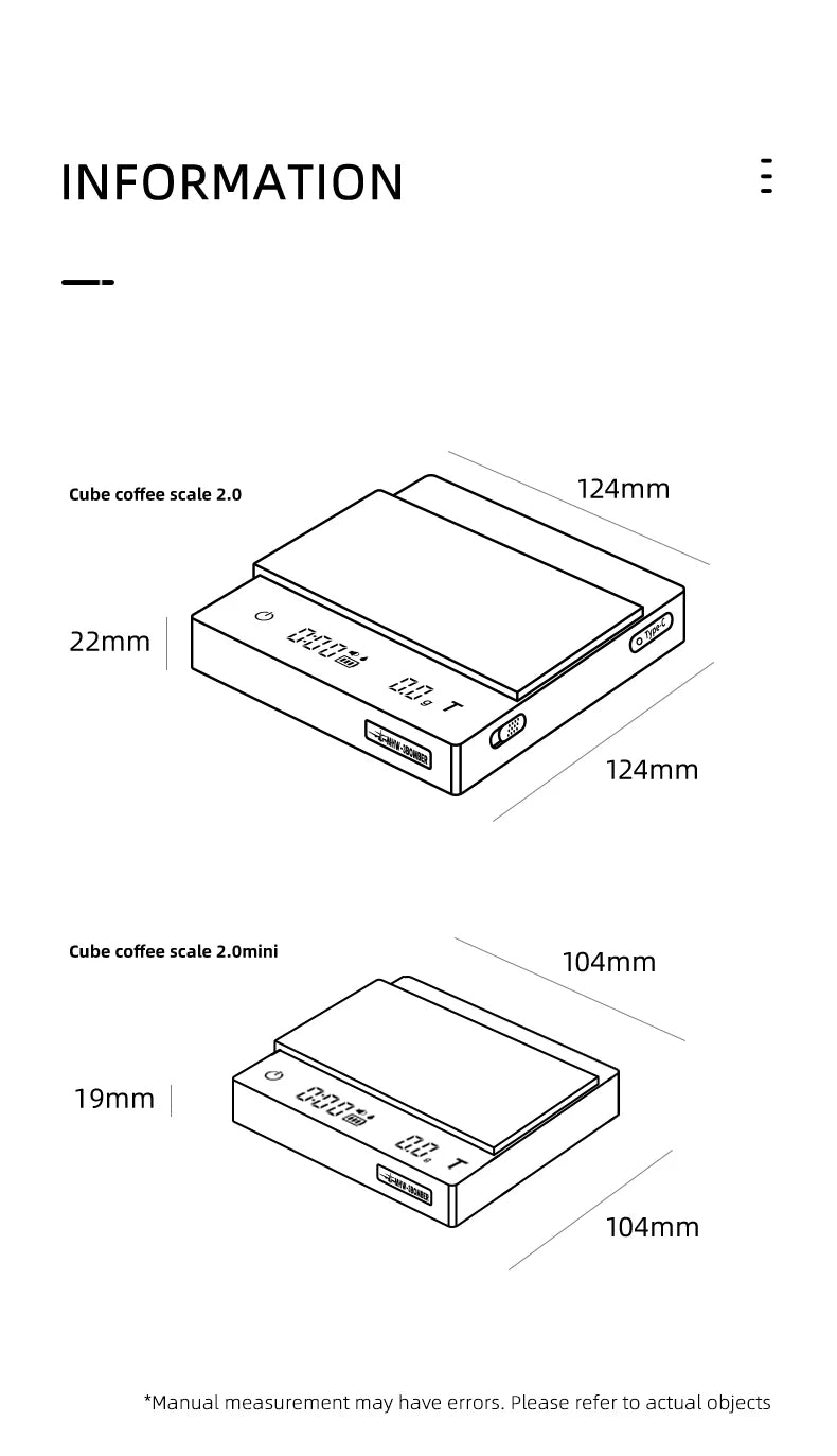 MHW-3BOMBER Digital Coffee Scale 0.1g Precision
