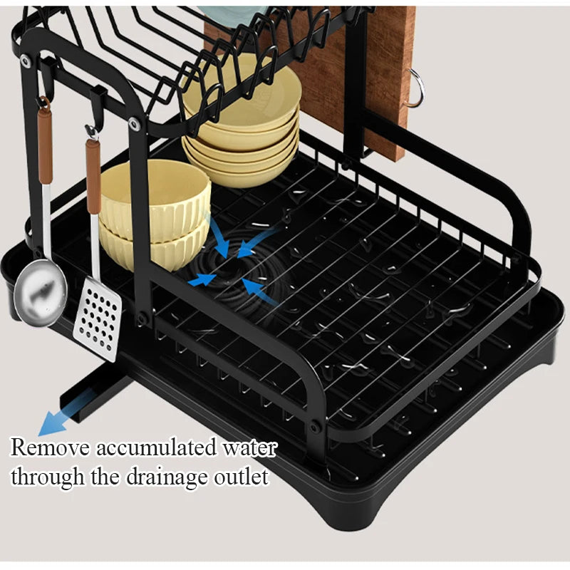 2-Tier Dish Drying Rack with Drainboard