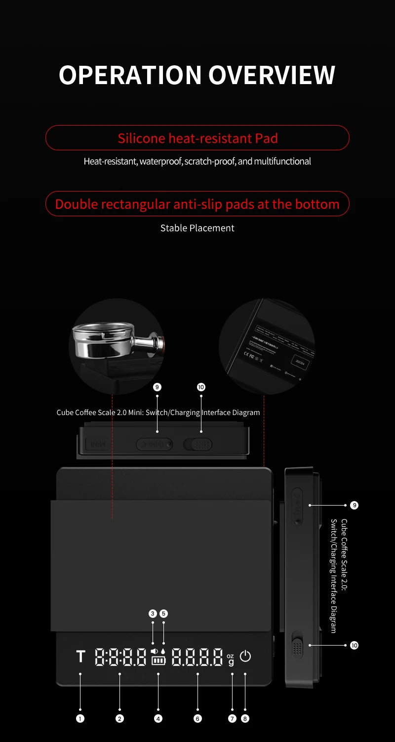MHW-3BOMBER Digital Coffee Scale 0.1g Precision